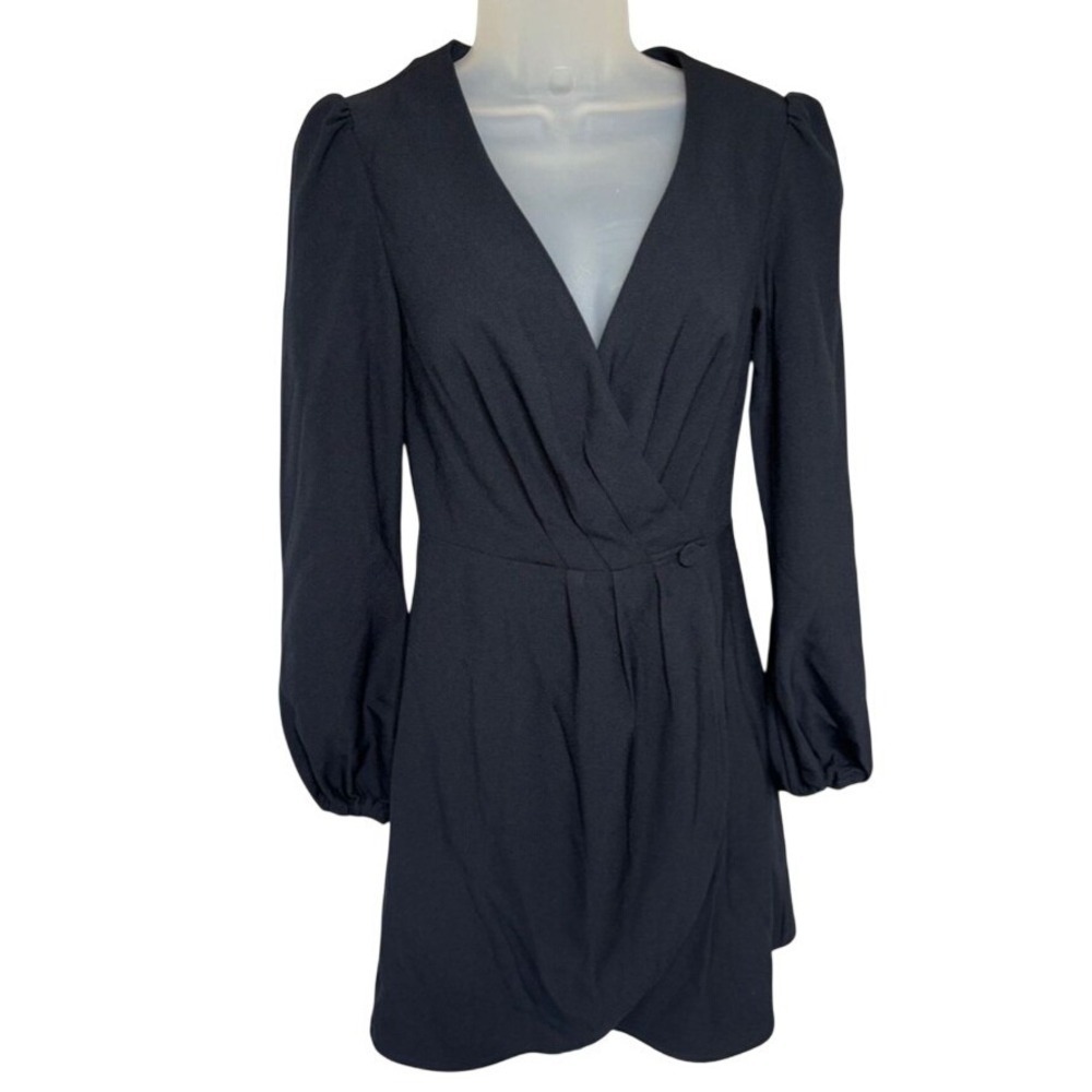 The Fifth Label Chemistry Long Sleeve Wrap Dress Size XXS Navy Blue